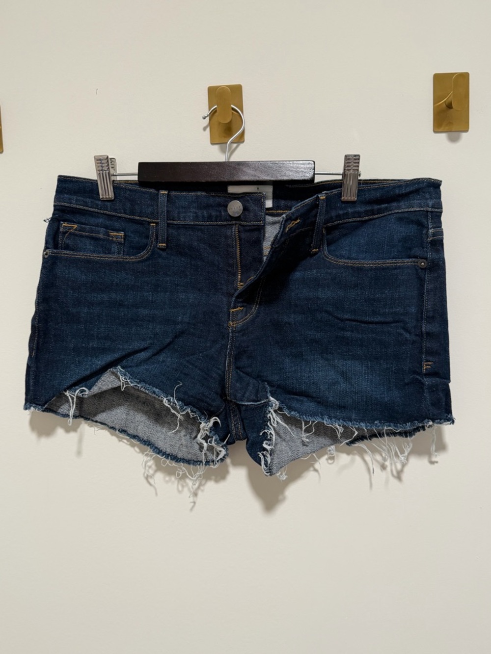 Frame Denim Dark Blue Distressed Cutoff Jean Shorts